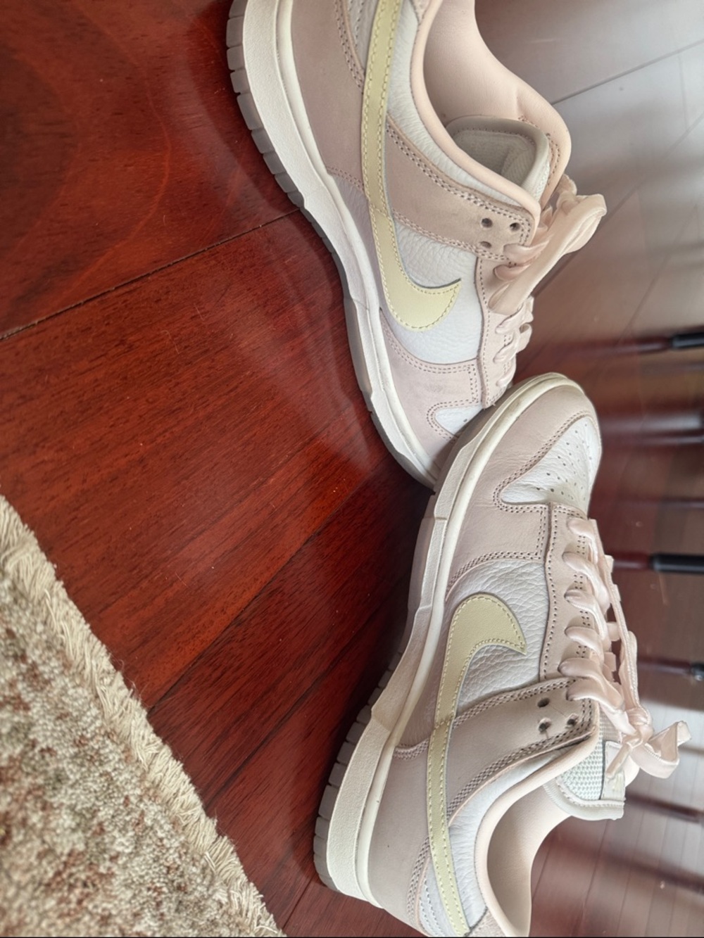 Nike Dunk Low Style Sneakers in Pale Pink & Cream